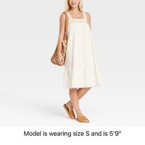 NWT. Universal Thread White Crochet Midi Dress